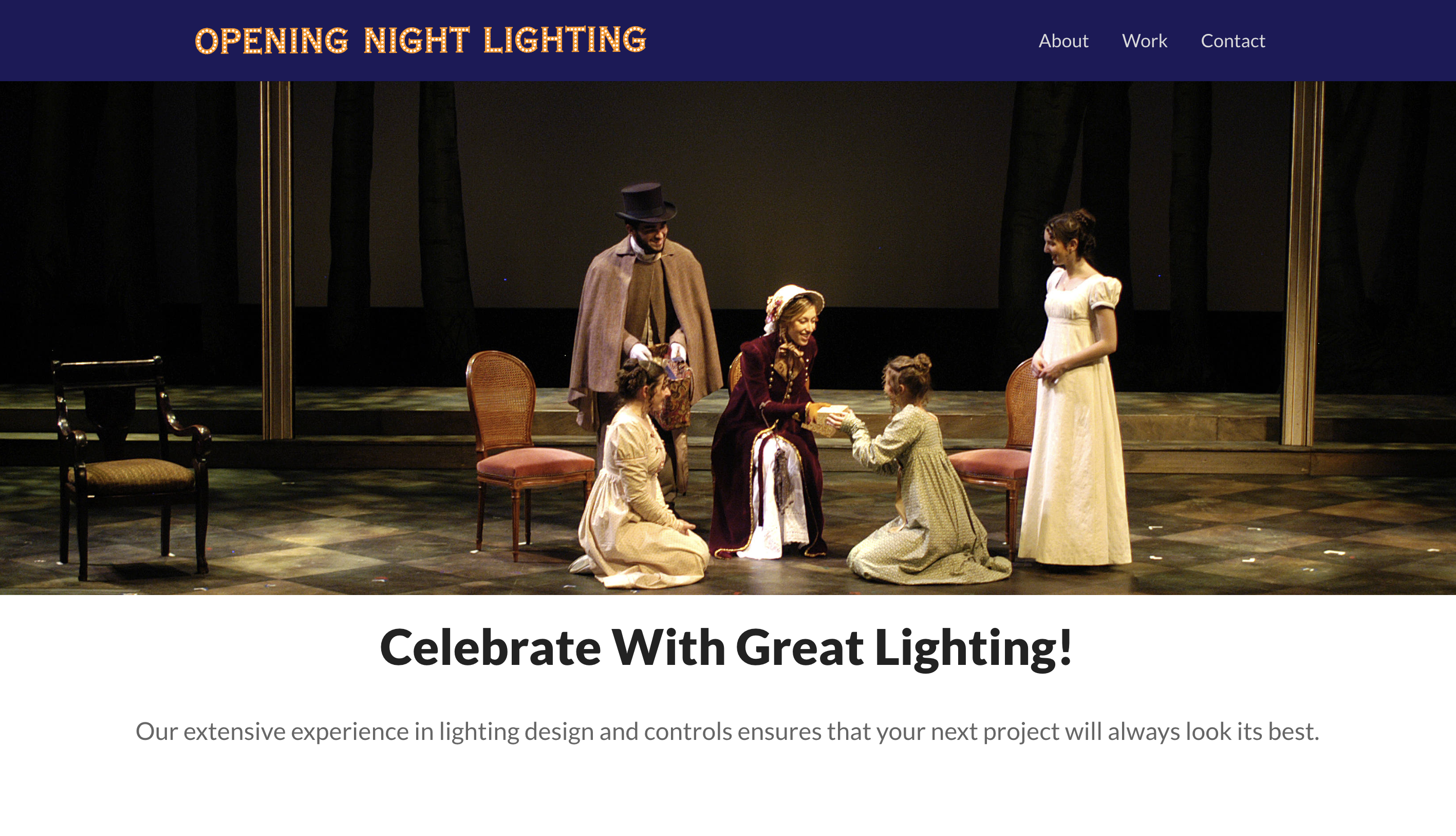 Opening Night Lighting Homepage